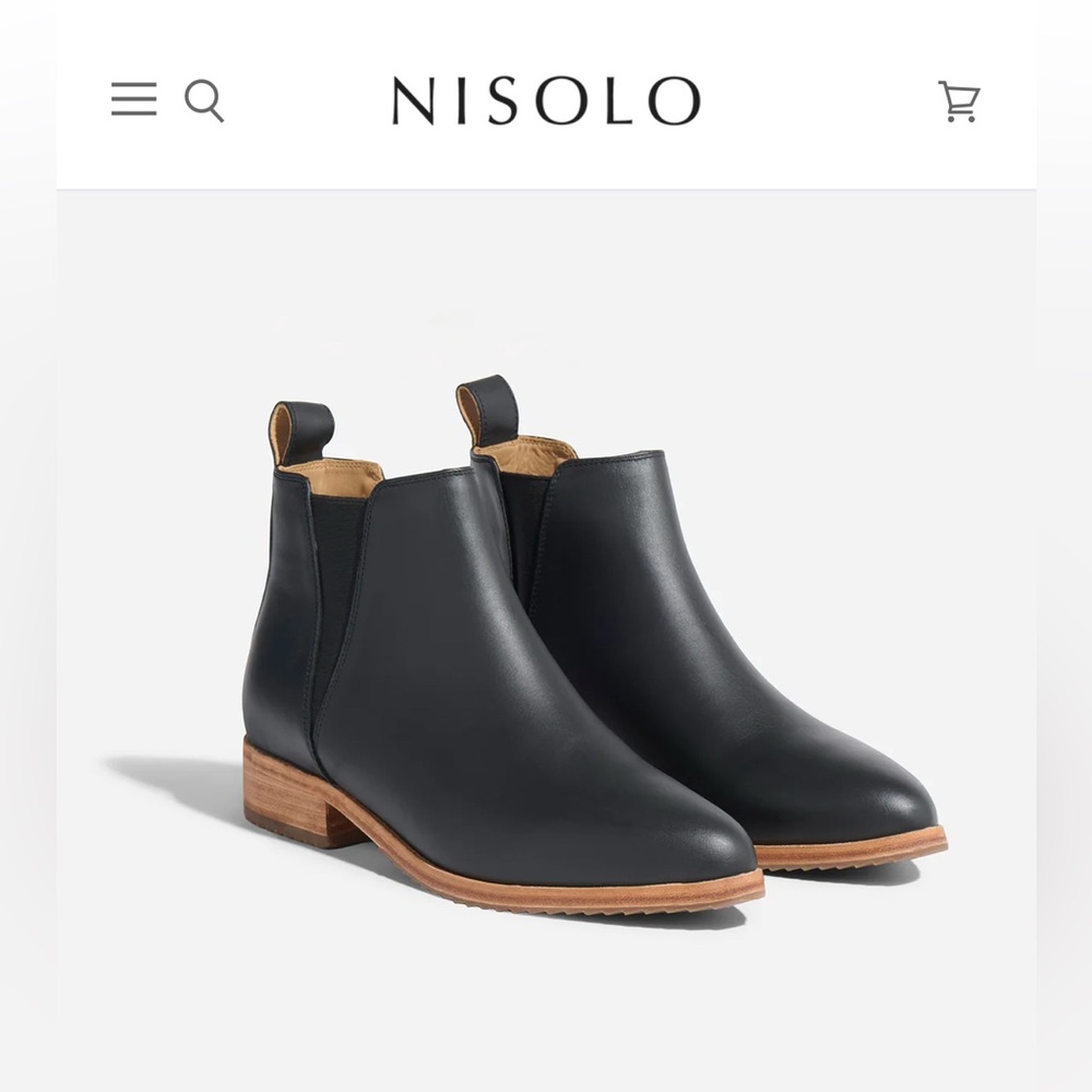 NIB Nisolo women’s Eva everyday Chelsea boot, 7, black